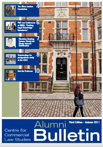 Cover of the Autumn 2011 alumni bulletin showing chambers in London