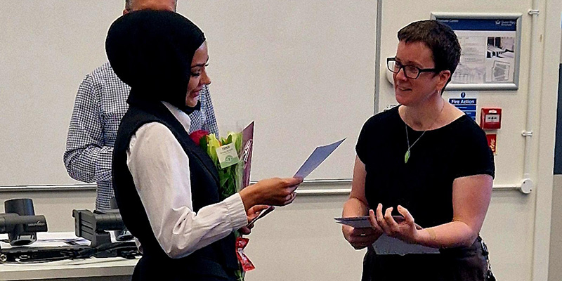 Image of 3MT Winner Mariam Salim Hammoud and Melanie Crisfield