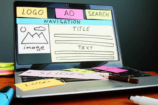 Post-its on a laptop