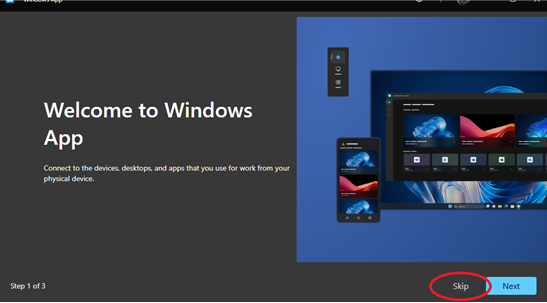 Appsanywhere welcome screen