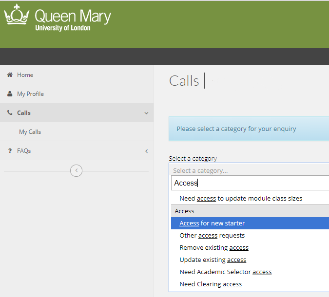 Access for a new starter - Mysis