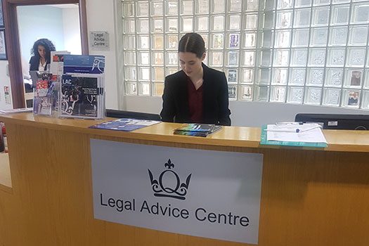 Queen Mary Legal Advice Centre students at the LAC reception