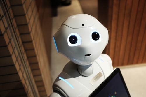 A robot looking towards the camera