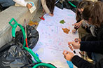 Students writing out the word CHANGE