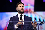 Then U.S. Senator J. D. Vance speaking to attendees at The People's Convention at Huntington Place in Detroit, Michigan in 2024.