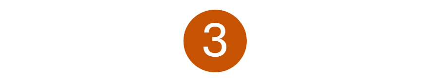 Orange circle with white number 3 inside