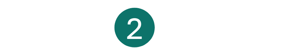 Turquoise circle with the letter 2 in white