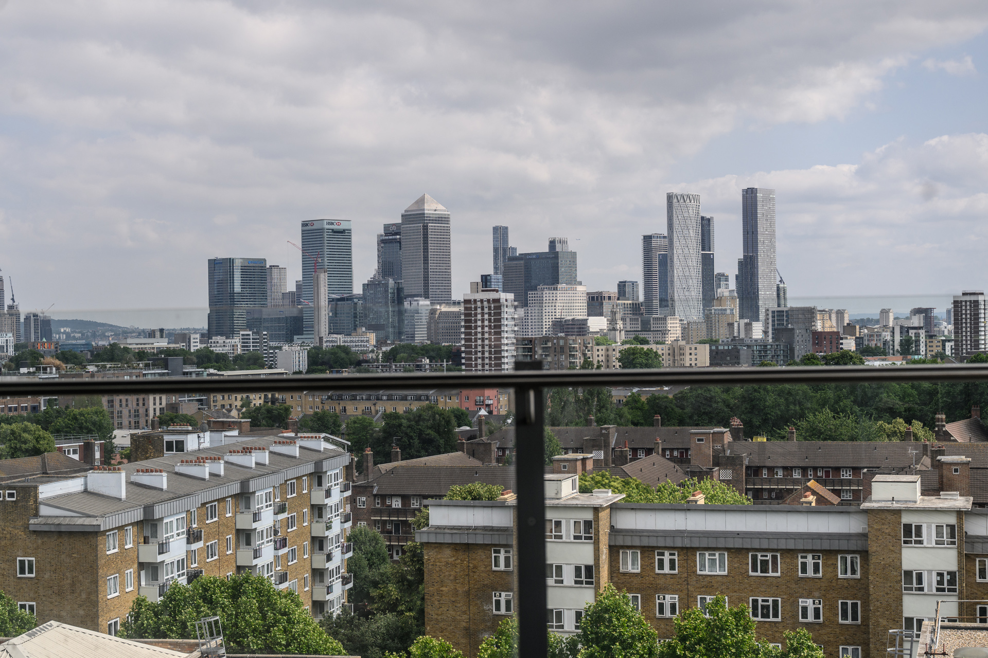 View of skyscrapers at Canary Wharf