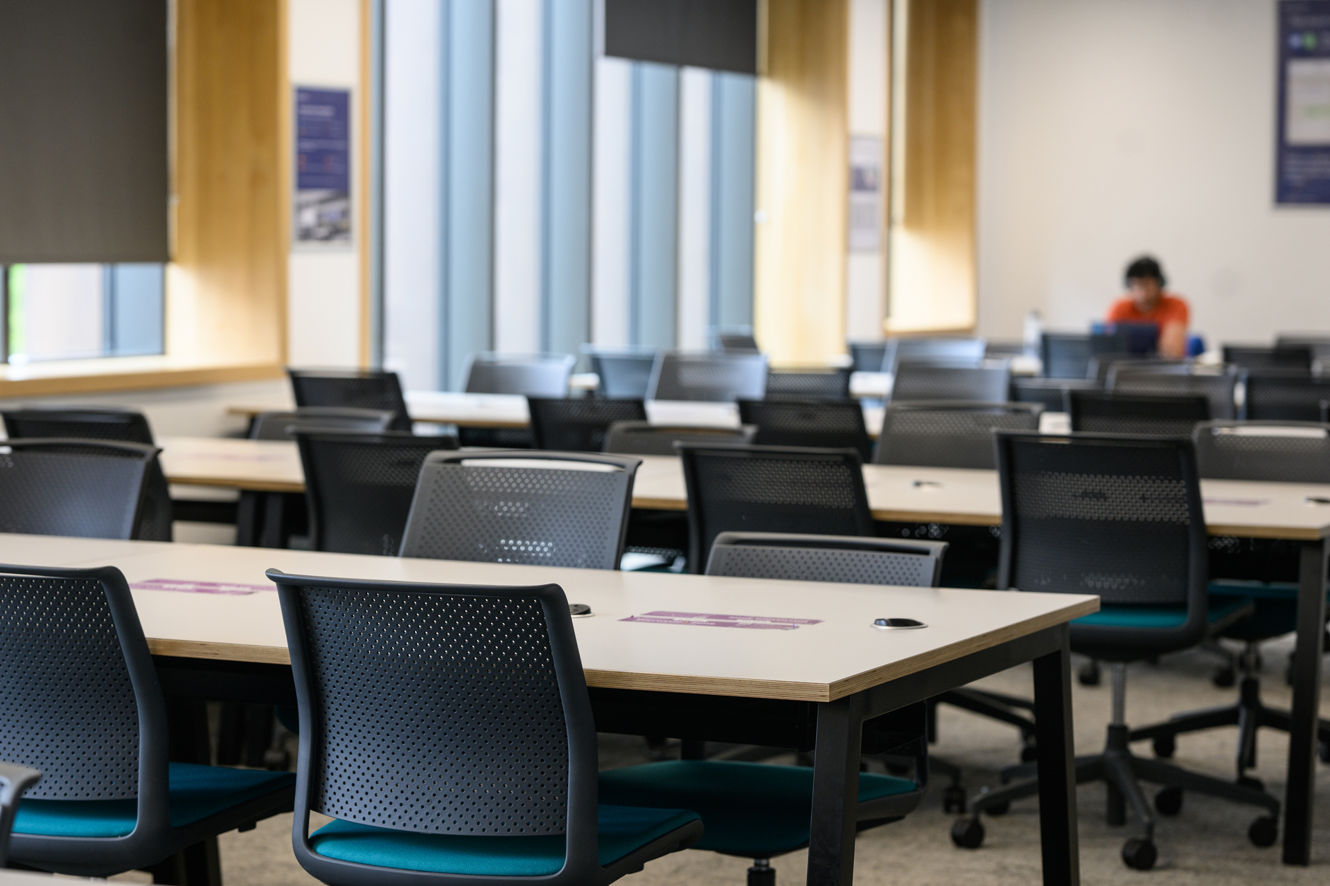 Quiet study desks on the third floor