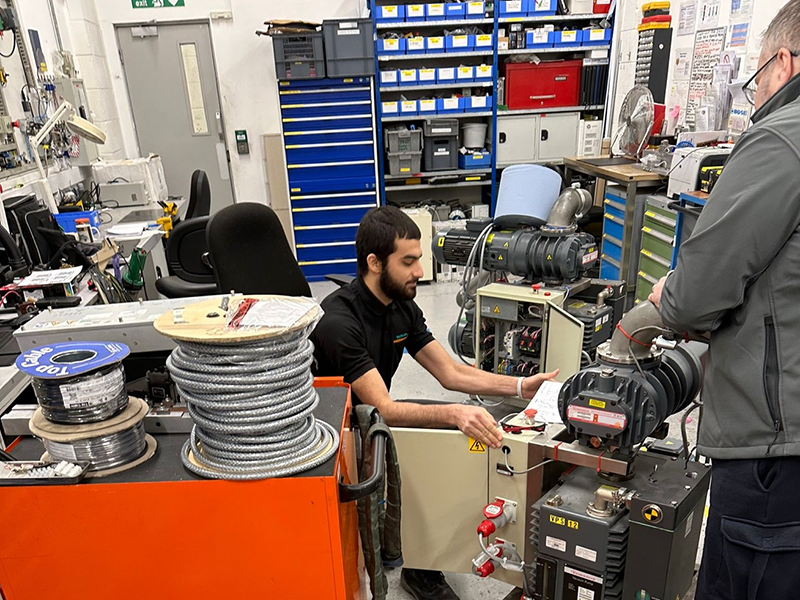 Hossein working