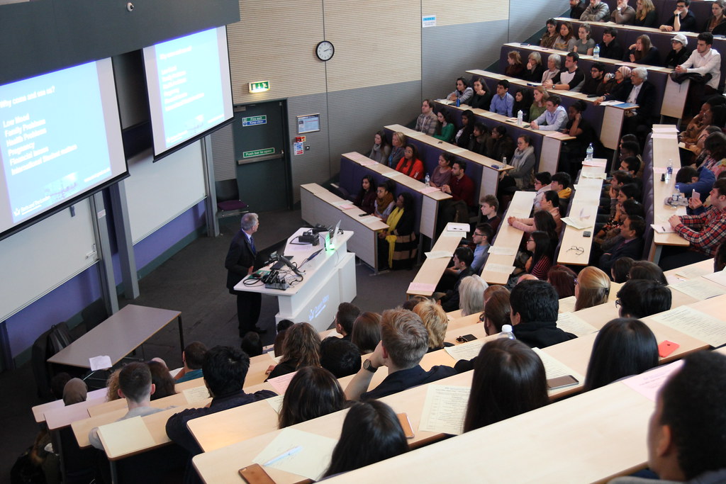 Lecture theatre full of students