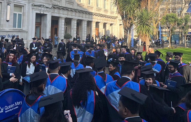Centre for Commercial Law Studies students outside graduation
