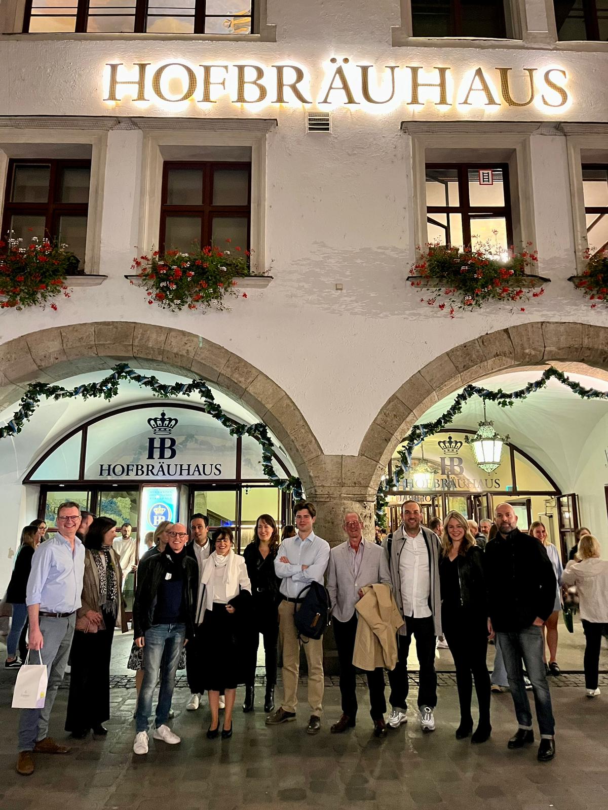 Attendees at the CCLS alumni event outside Hofbrauhaus, Munich