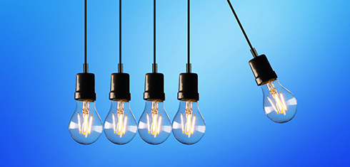 lightbulbs colliding