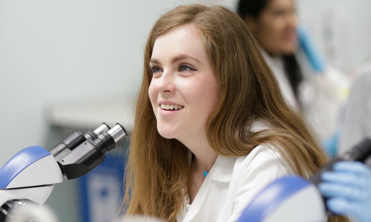 Student in the lab
