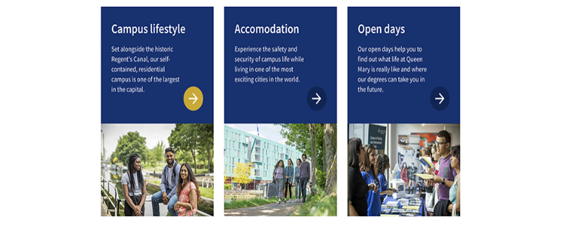 Screenshot of cards displaying on a page