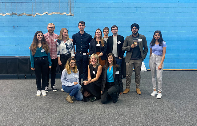 Top (left to right): Christina Gkantsinikoudi, Thomas Wright, Nicola Dark, Gregory Funge, Laura Deelen, Dominic Huxley, Darren Wilson, Balraj Sandhar, Nikayla Patel Bottom (left to right): Trupti Kolvekar, Kaya Olczak, Serena Bert
